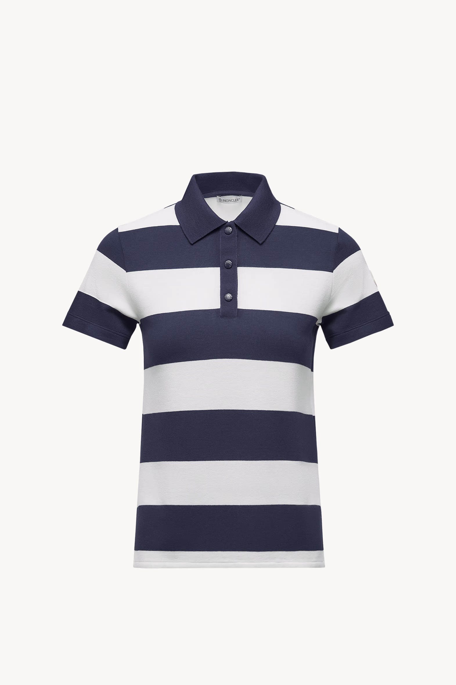 Striped Polo Shirt Women White & Blue Moncler 2